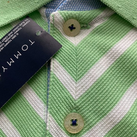 TOMMY HILFIGER XL POLO - VERY UNIQUE SHIRT - GREEN - NEW WITH TAG - Picture 7 of 13